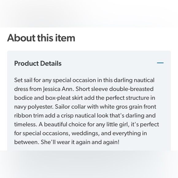 Jessica Ann Toddler Girl Nautical Dress 2T - Picture 5 of 6